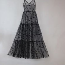 Load image into Gallery viewer, 2019 New Arrival Spaghetti Straps Tulle Long Women  Dresses Fashion Bling Bling See Through Dress Sexy Fashion Hot