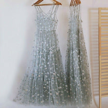 Load image into Gallery viewer, 2019 New Arrival Spaghetti Straps Tulle Long Women  Dresses Fashion Bling Bling See Through Dress Sexy Fashion Hot