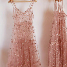 Load image into Gallery viewer, 2019 New Arrival Spaghetti Straps Tulle Long Women  Dresses Fashion Bling Bling See Through Dress Sexy Fashion Hot