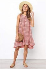 Load image into Gallery viewer, Wave Point Dress Ruffled O Neck sleeveless Mini Women Dresses 2019 summer Sundress New Fashion Casual Thin Beach Party vestidos