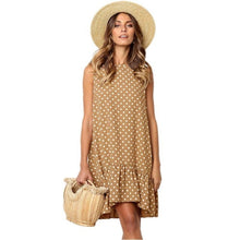 Load image into Gallery viewer, Wave Point Dress Ruffled O Neck sleeveless Mini Women Dresses 2019 summer Sundress New Fashion Casual Thin Beach Party vestidos