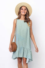Load image into Gallery viewer, Wave Point Dress Ruffled O Neck sleeveless Mini Women Dresses 2019 summer Sundress New Fashion Casual Thin Beach Party vestidos
